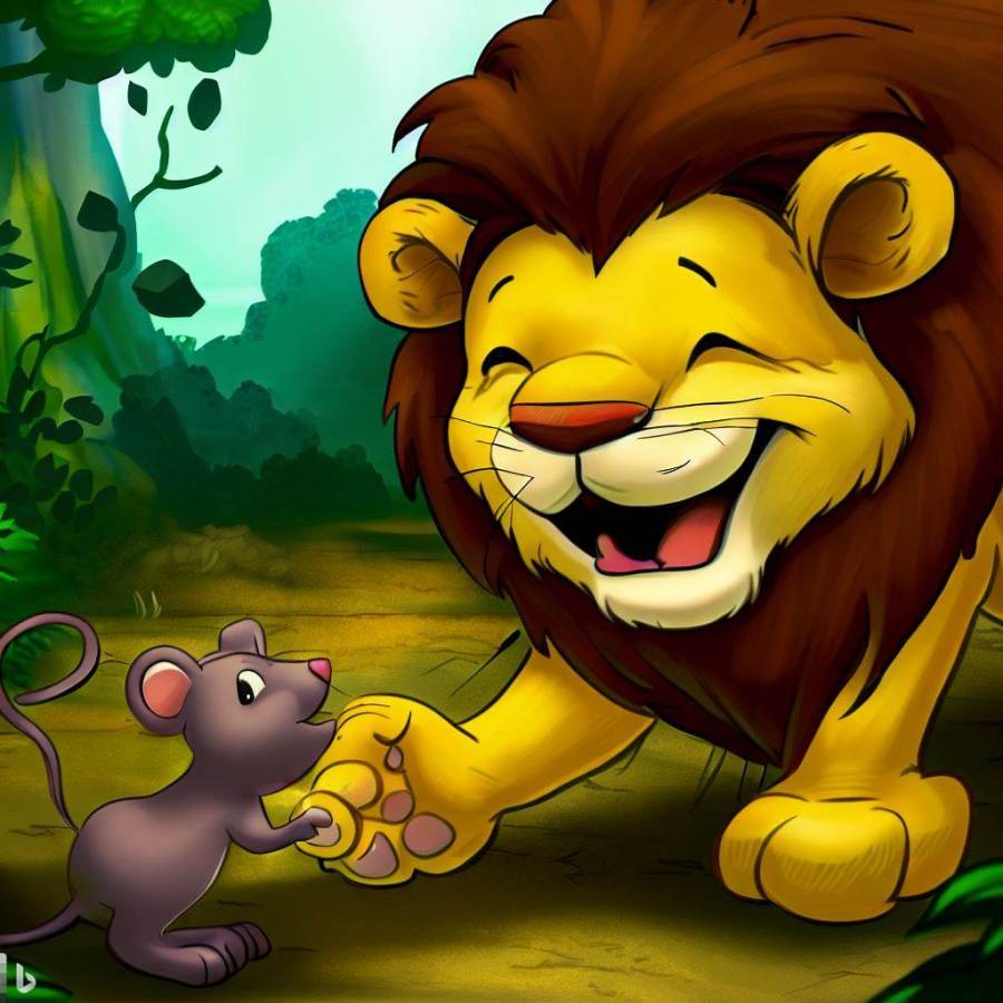 El león y el ratón